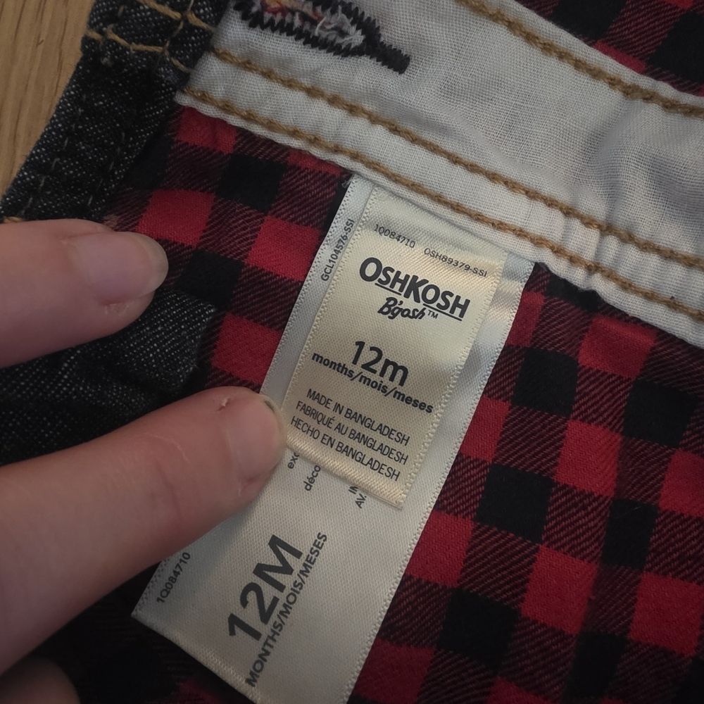 Oshkosh Bgosh Denim Overalls- 12 Months - Picture 2 of 14